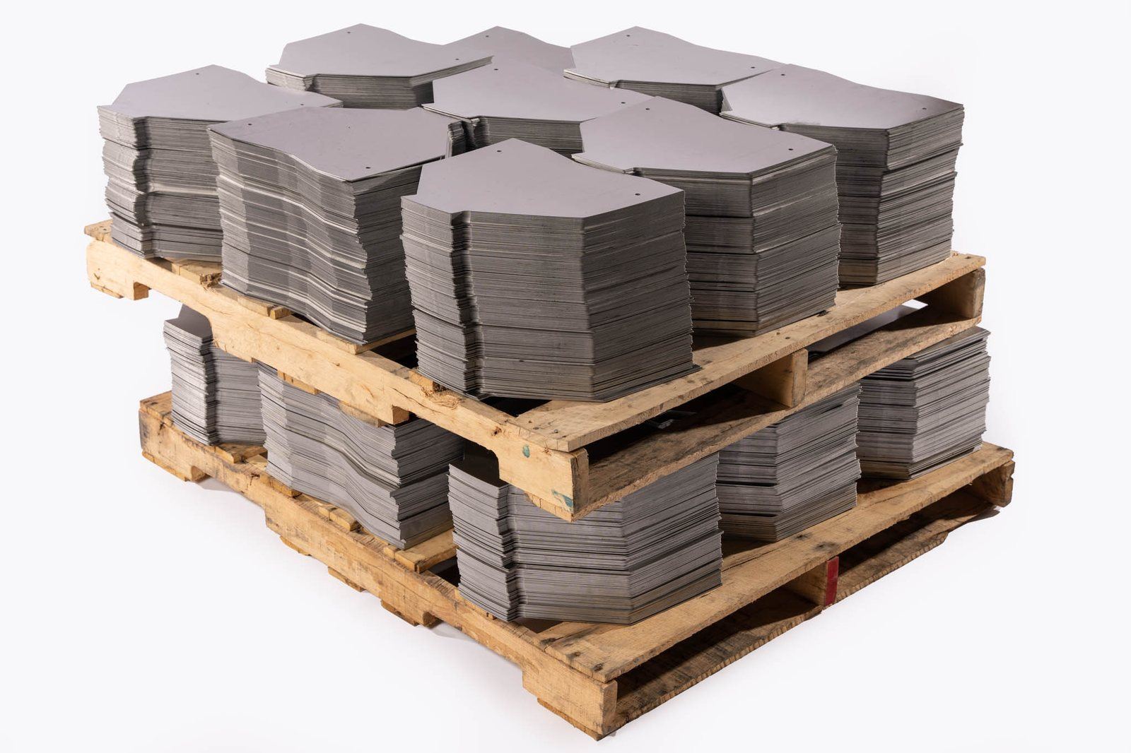 Finished stampings palletised for shipping